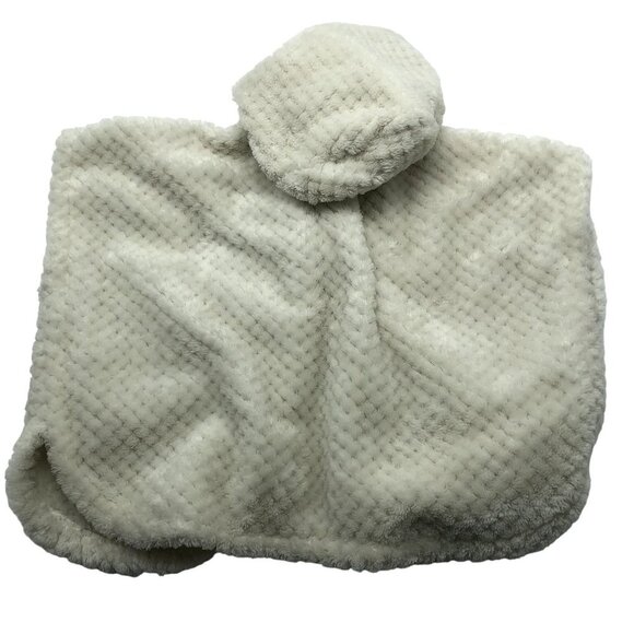 Old Navy Girls 2T Hooded Poncho Sweater Cape Soft Fuzzy Winter Fleece Faux Fur - Picture 2 of 6